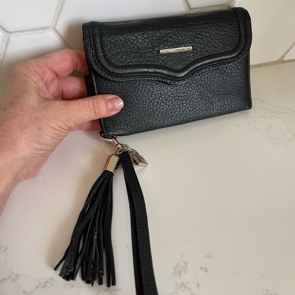 Rebecca Minkoff Black Leather Wallet with Tassel